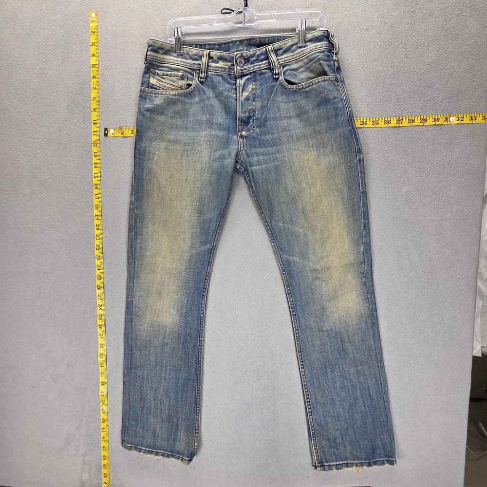 Diesel Zatiny Jeans Mens 30x30 Blue Bootcut Button Fly Italy‎ Altered Hem 008AT